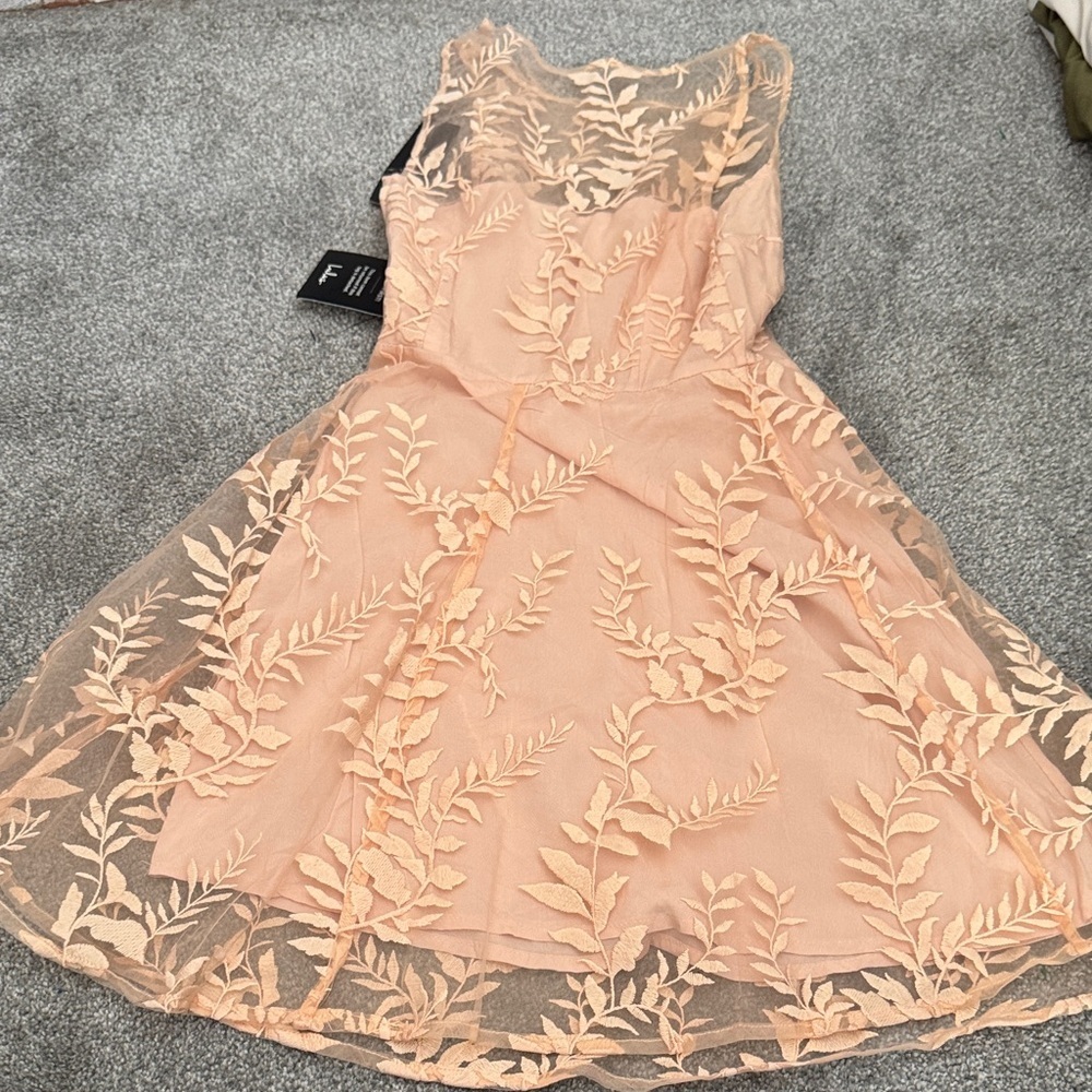Lulu's Blush Lace Mini Dress - Picture 4 of 4